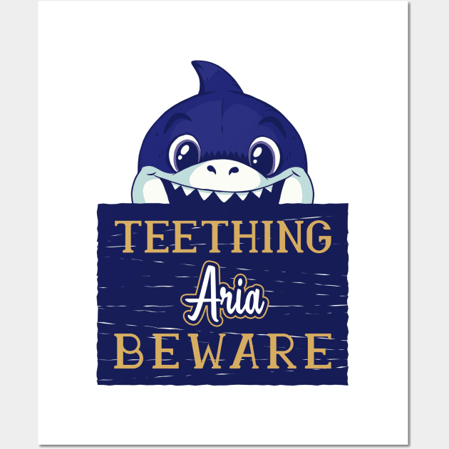 Aria - Funny Kids Shark - Personalized Gift Idea - Bambini Wall Art by Bambini